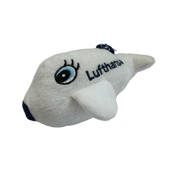 Lufthansa Other - LUFTHANSA Happy Plane Plush Stuffed Animal Small Collectible Airline White Blue